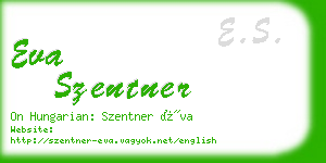 eva szentner business card